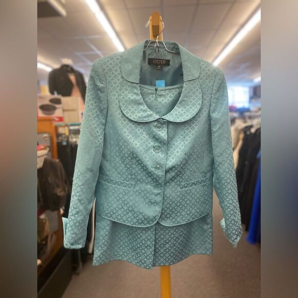 Kasper Sz. 6 Turquoise Vtg Appeal Suit - Picture 1 of 5